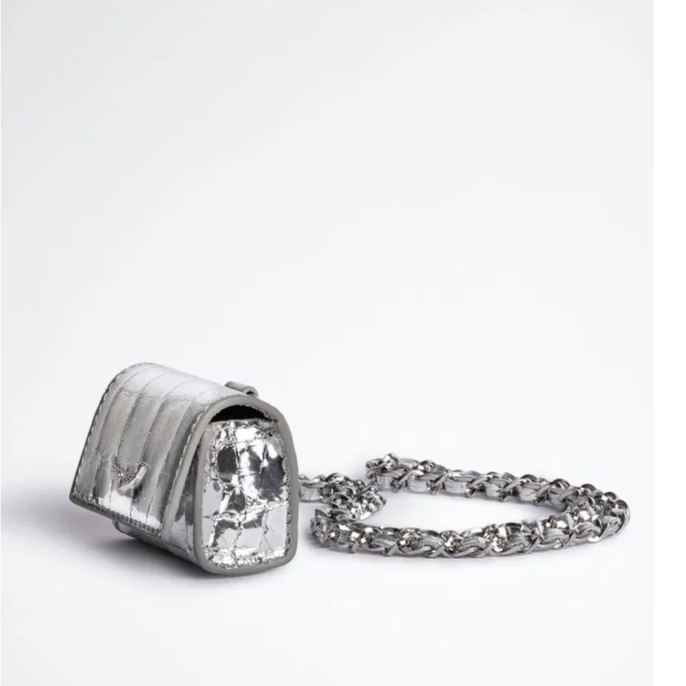 NWT Zadig & Voltaire Metallic Mini Bag with Chain - Picture 10 of 10